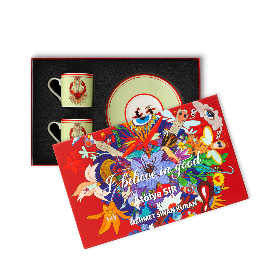 I Believe In Good Collection yengeç 2'li Espresso Seti / Hediye Kutulu