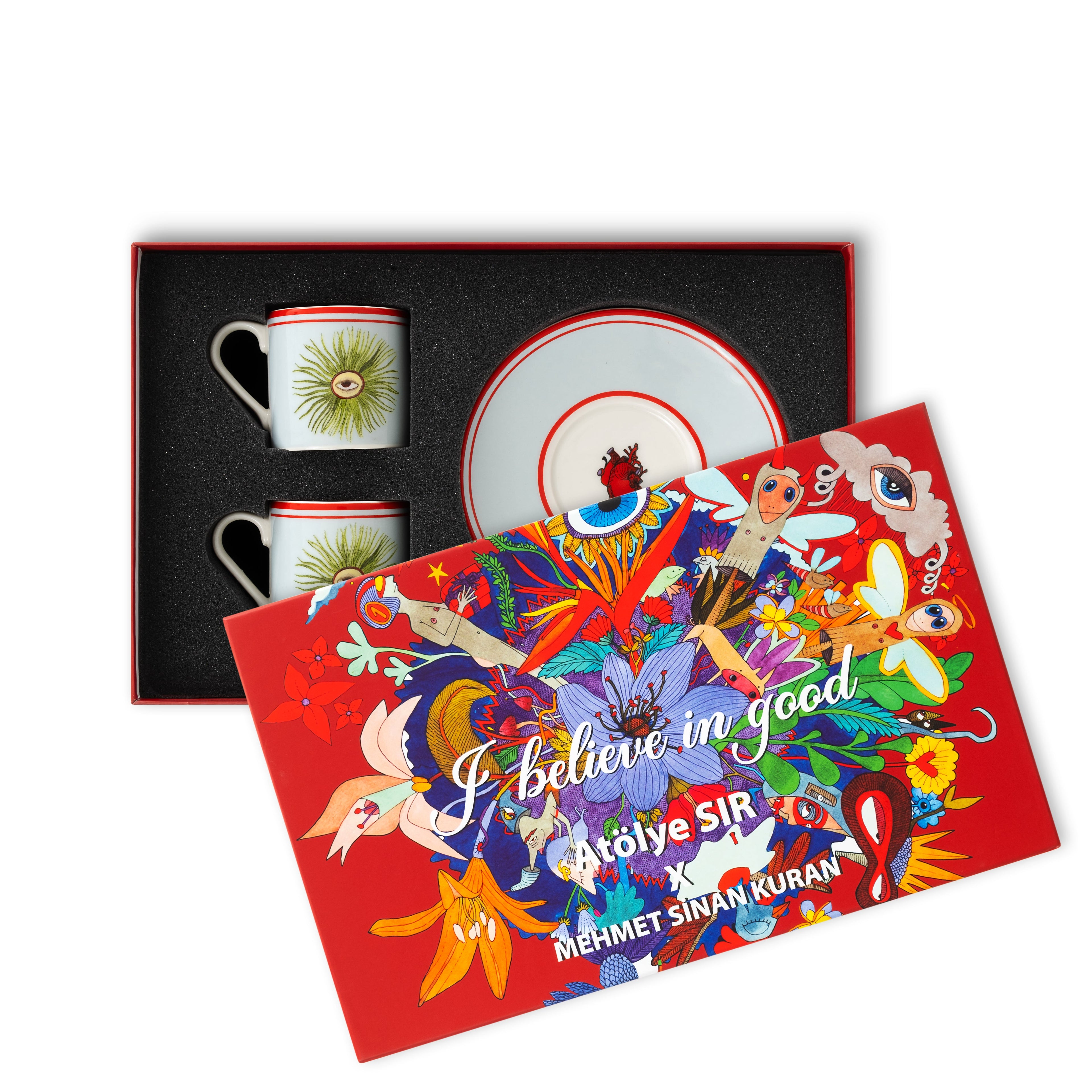 I Believe In Good Collection göz 2'li Espresso Fincanı Seti / Hediye Kutulu
