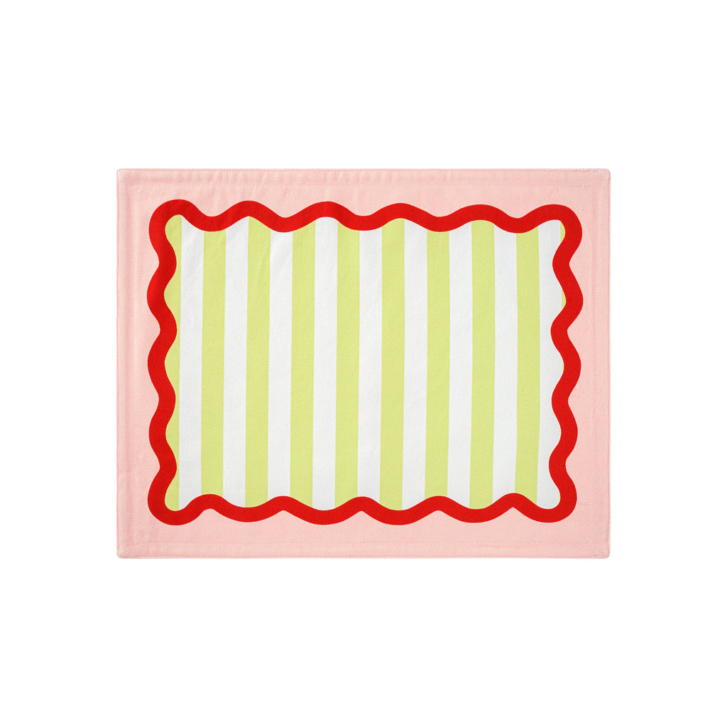 Rainbow Collection 4'lü Servis Altlığı Seti, Çift Taraflı/PEMBE