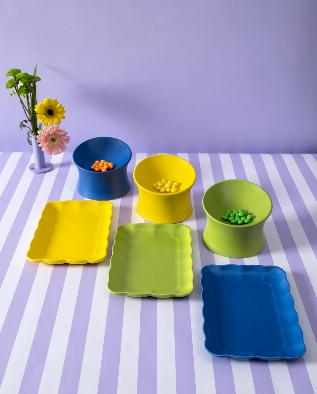 Rainbow Collection 2'li Dekoratif Servis Seti - Lime