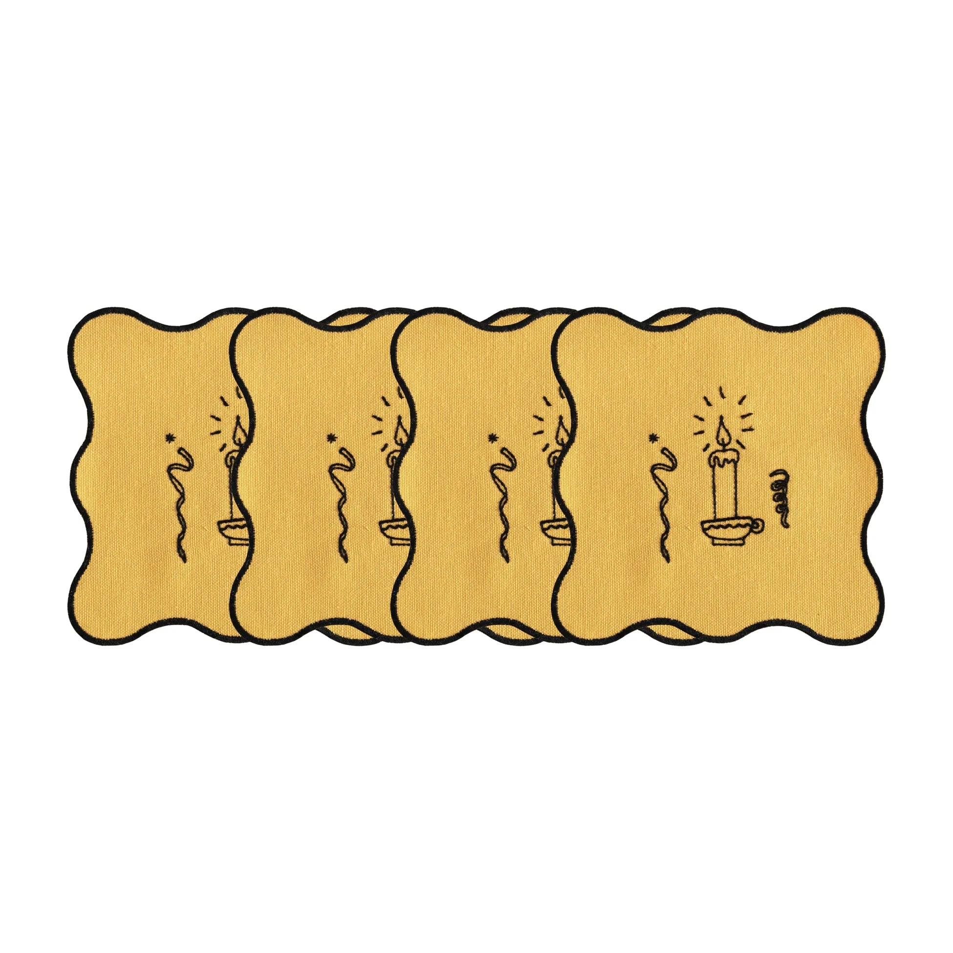 Holiday Collection 4'lü Bardak Altlığı Seti, Sarı