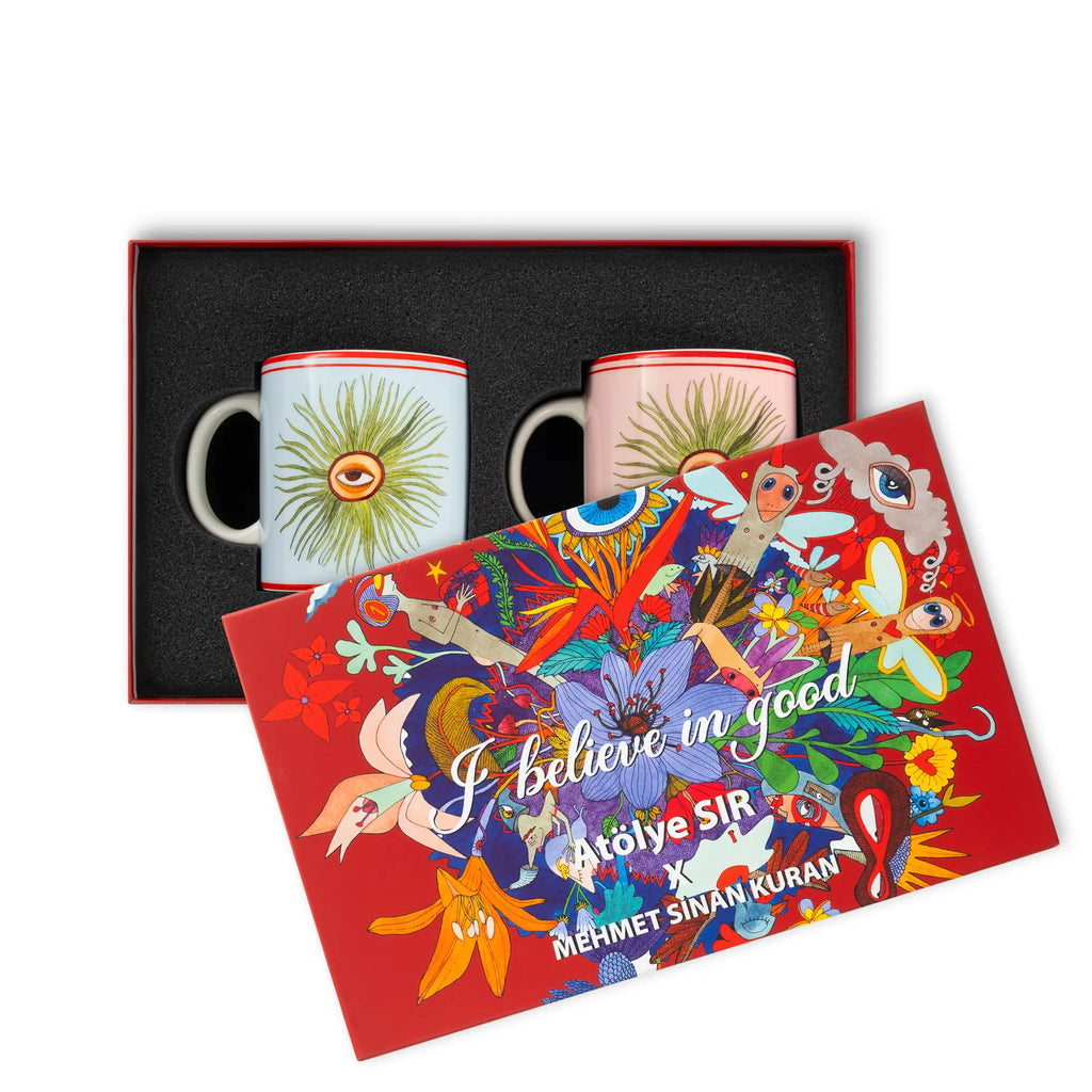 I Believe In Good Collection Göz 2'li Kupa Seti / Hediye Kutulu
