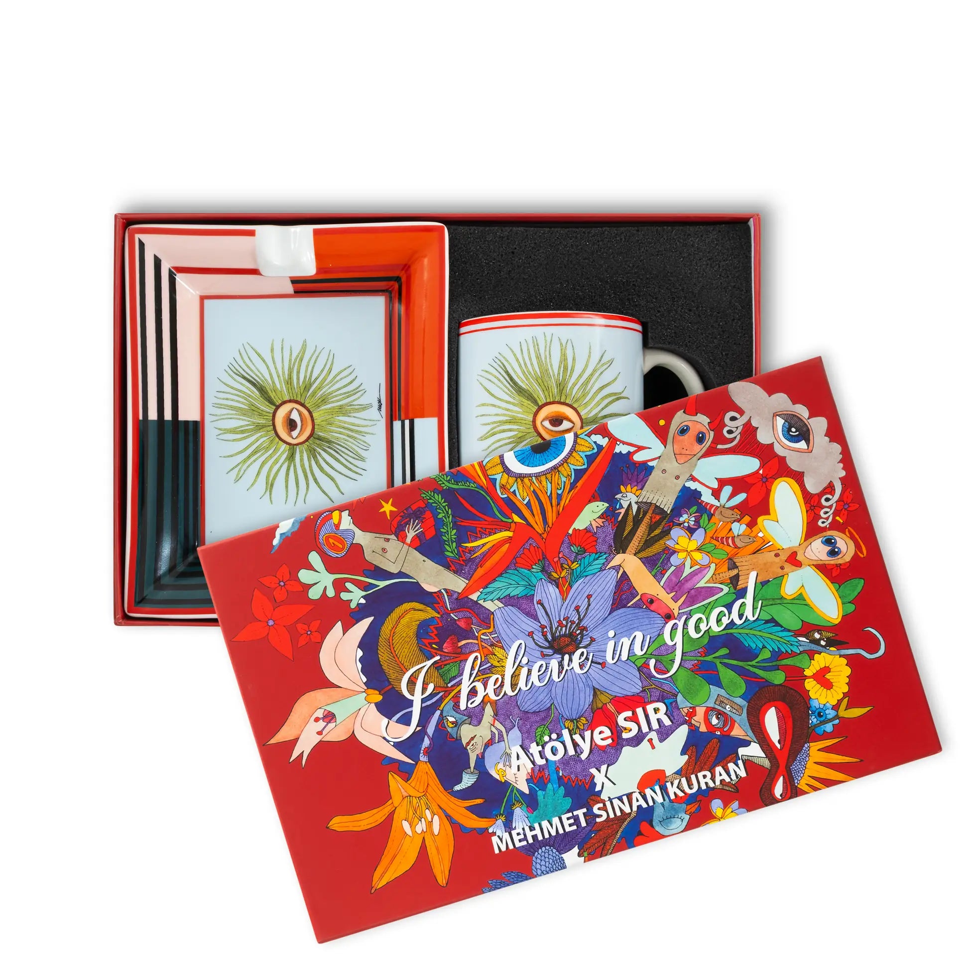 I Believe In Good Collection Göz Küllük ve Kupa Seti / Hediye Kutulu/ mavi