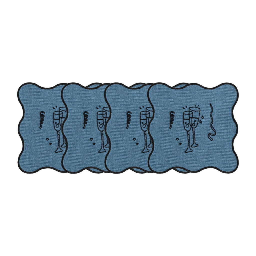 Holiday Collection 4'lü Bardak Altlığı Seti, Mavi