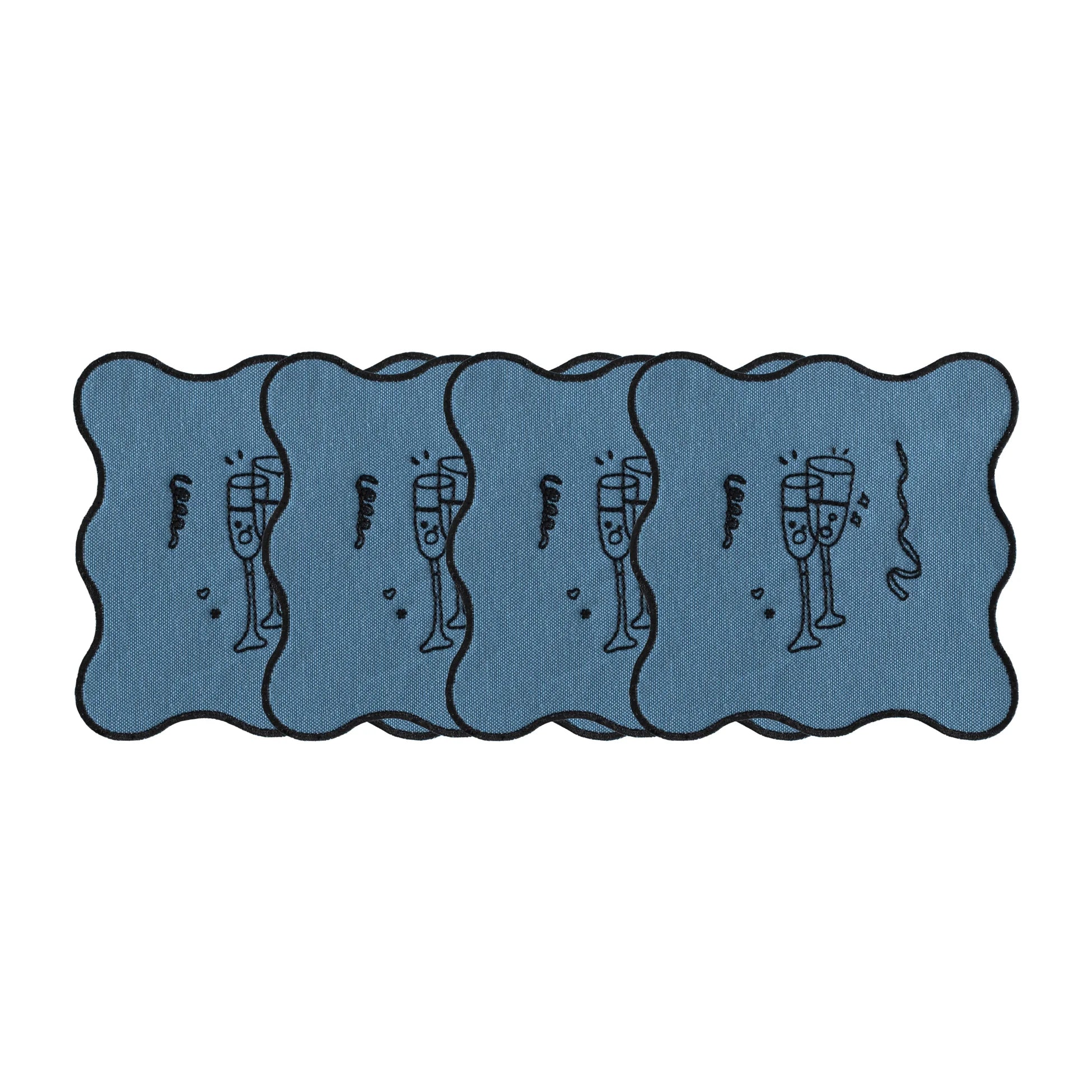 Holiday Collection 4'lü Bardak Altlığı Seti, Mavi