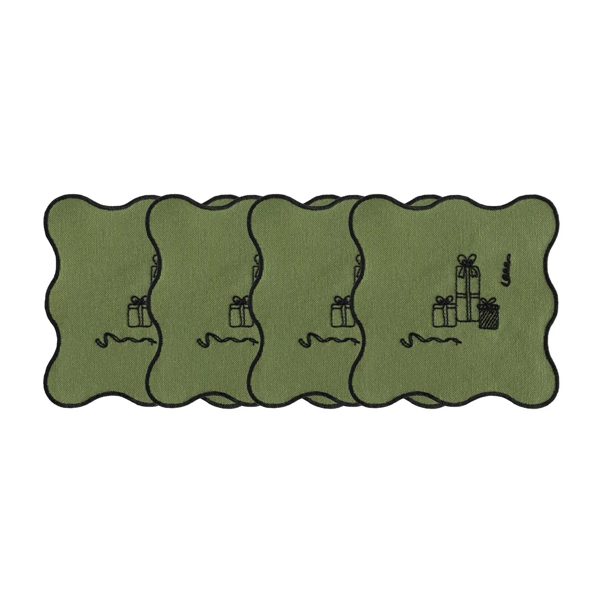 Holiday Collection 4'lü Bardak Altlığı Seti, Yeşil